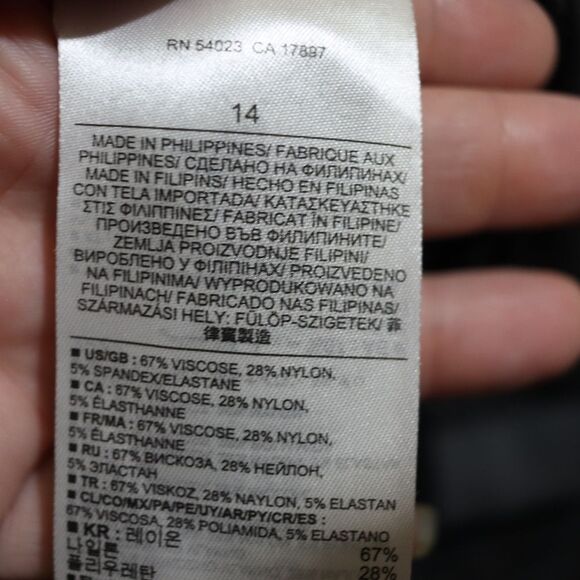 Banana Republic Gray and Black Midi Dress 14 Business Casual Carrer - Picture 10 of 11